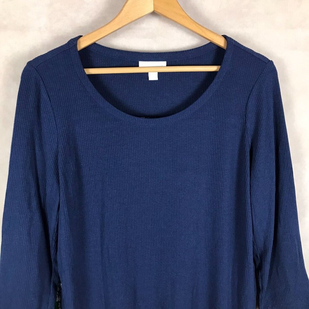 Charter Club Pleated-Back Ribbed 3/4 Sleeve Top NEW MEDIUM - Picture 7 of 10
